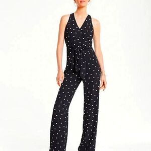 Ann Taylor Black and White Polka Dot Jumpsuit